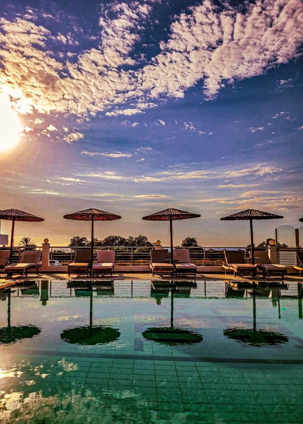 Sunset reflected across Luis Pool